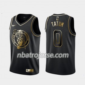 Män Boston Celtics Tröja Jayson Tatum 0 Nike Svart Guld Edition Swingman